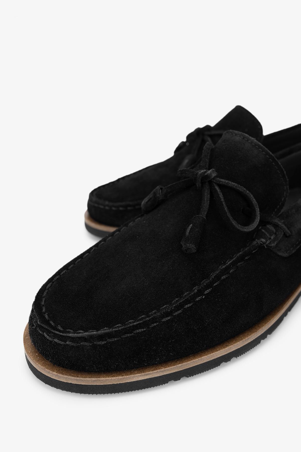 Valmenti Mais Erkek Siyah Süet Hakiki Deri Loafer Ayakkabı