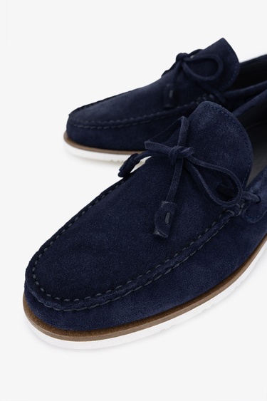  Valmenti Mais Erkek Lacivert Süet Hakiki Deri Loafer Ayakkabı