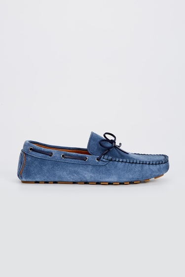  Valmenti Rachele Erkek Jean Süet Hakiki Deri Loafer Ayakkabı