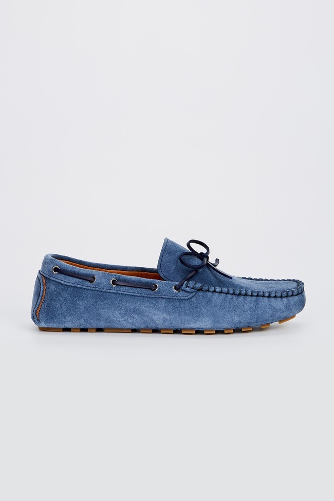  Valmenti Rachele Erkek Jean Süet Hakiki Deri Loafer Ayakkabı