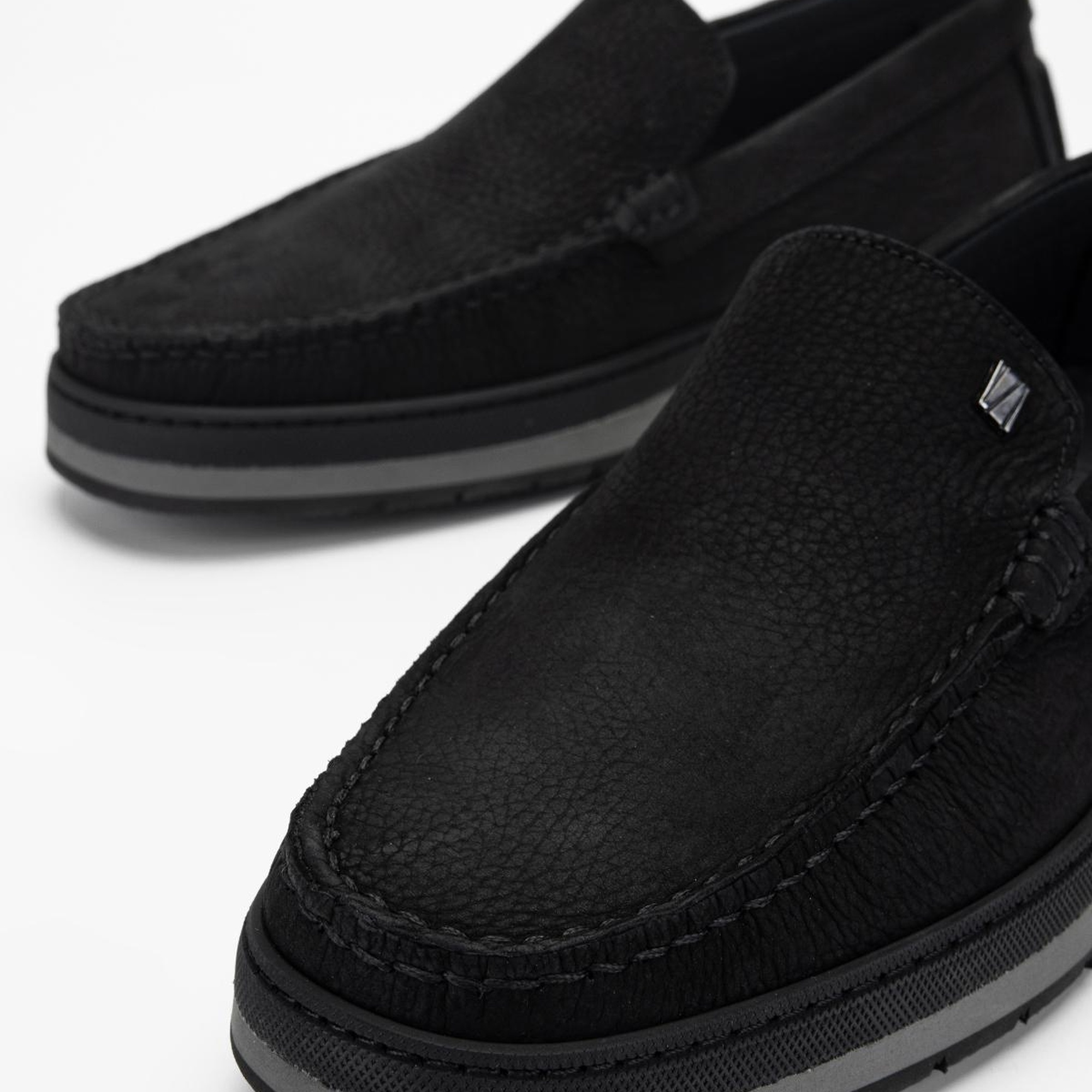 Valmenti Nohy Erkek Siyah Nubuk Hakiki Deri Loafer Ayakkabı