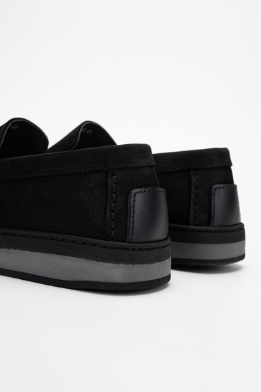  Valmenti Nohy Erkek Siyah Nubuk Hakiki Deri Loafer Ayakkabı