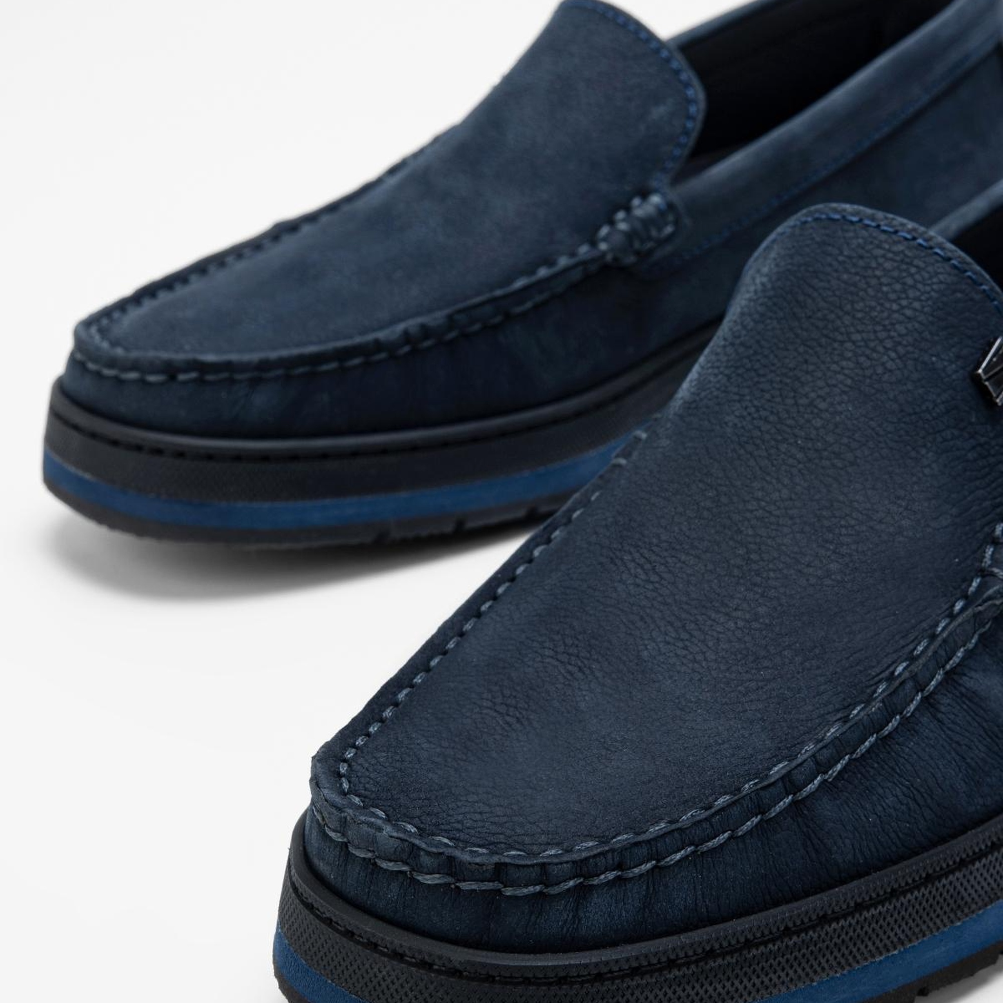 Valmenti Nohy Erkek Lacivert Nubuk Hakiki Deri Loafer Ayakkabı