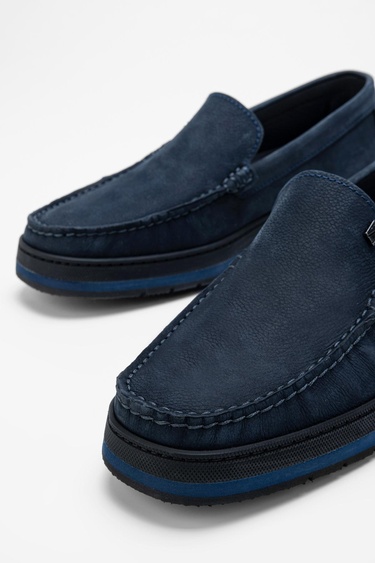  Valmenti Nohy Erkek Lacivert Nubuk Hakiki Deri Loafer Ayakkabı