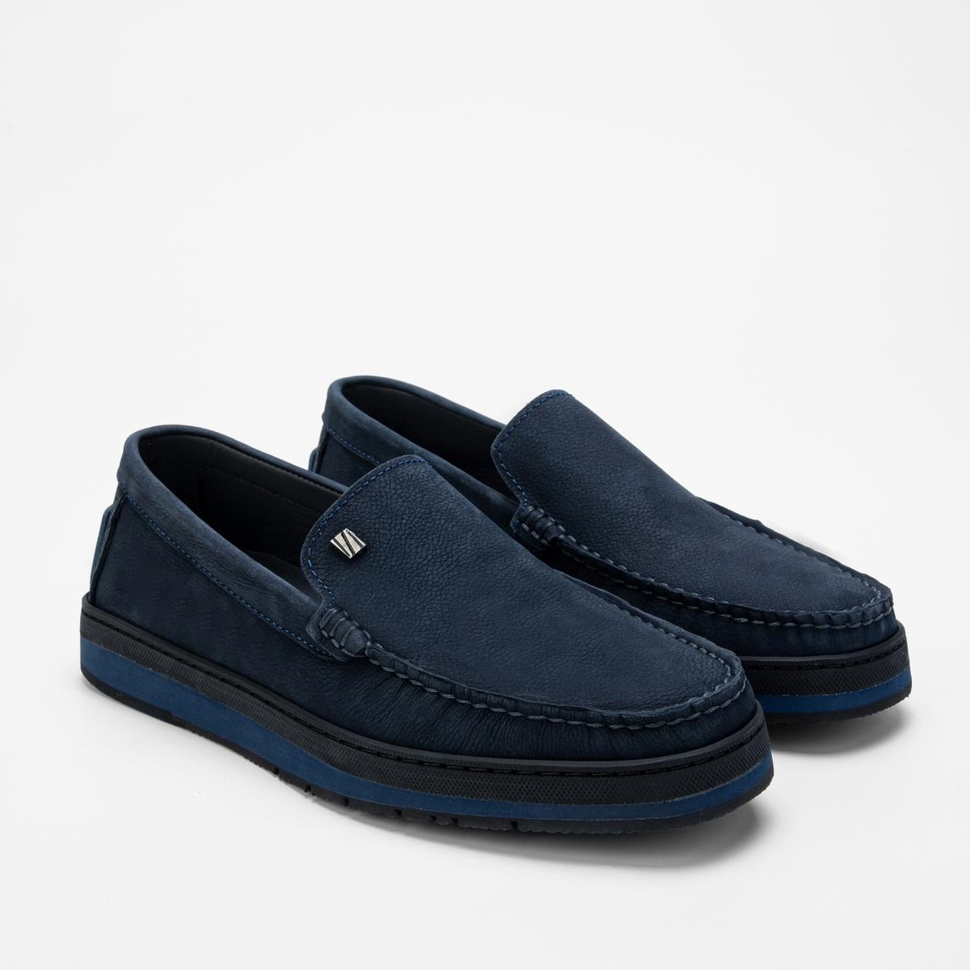 Valmenti Nohy Erkek Lacivert Nubuk Hakiki Deri Loafer Ayakkabı