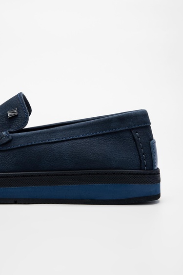  Valmenti Nohy Erkek Lacivert Nubuk Hakiki Deri Loafer Ayakkabı