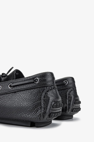  Valmenti Veronique Erkek Siyah Floter Hakiki Deri Loafer Ayakkabı