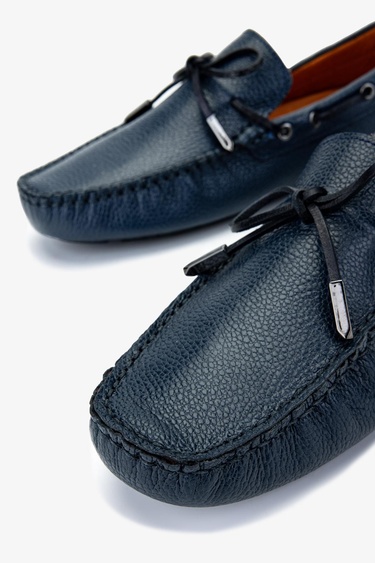  Valmenti Veronique Erkek Lacivert Floter Hakiki Deri Loafer Ayakkabı