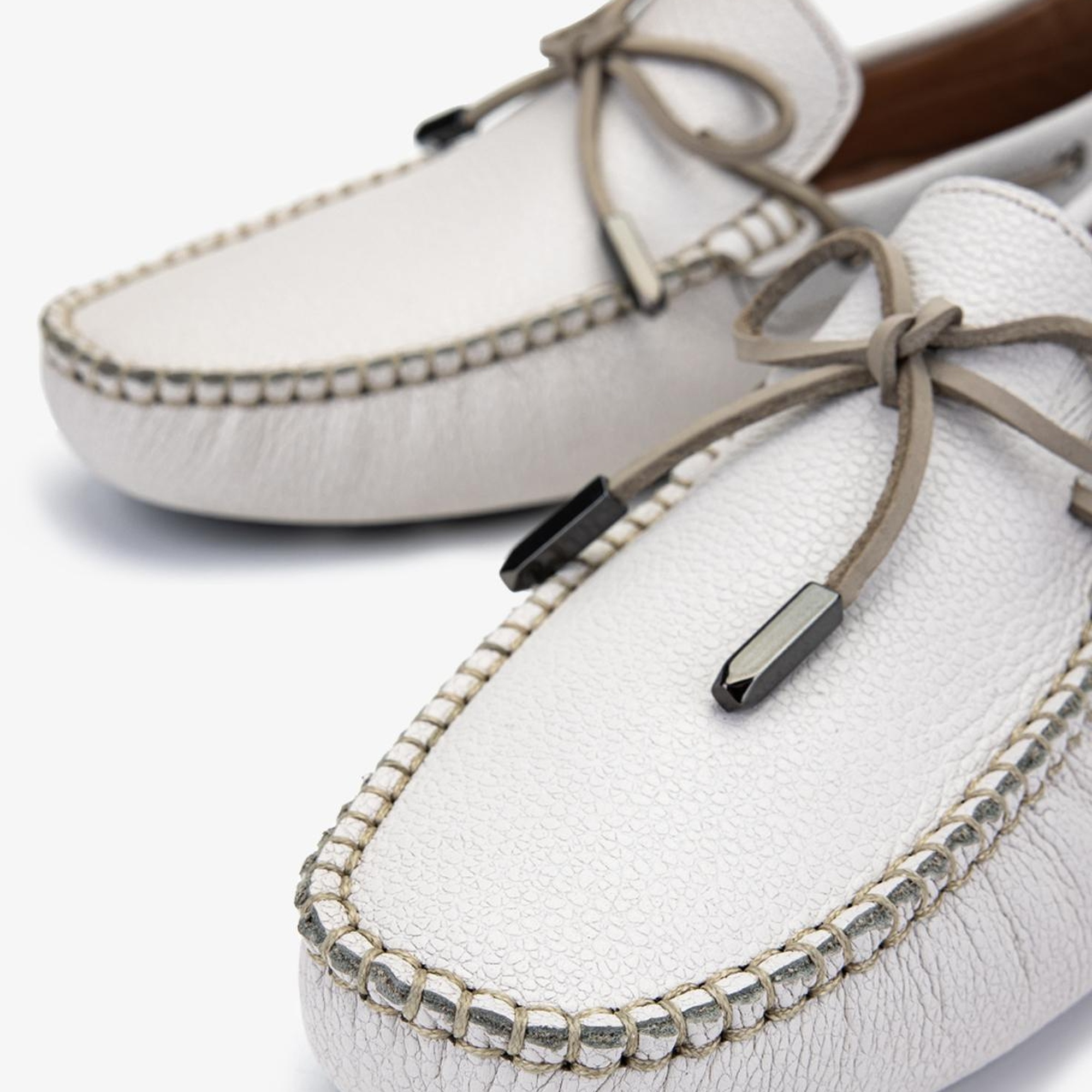 Valmenti Veronique Erkek Beyaz Floter Hakiki Deri Loafer Ayakkabı