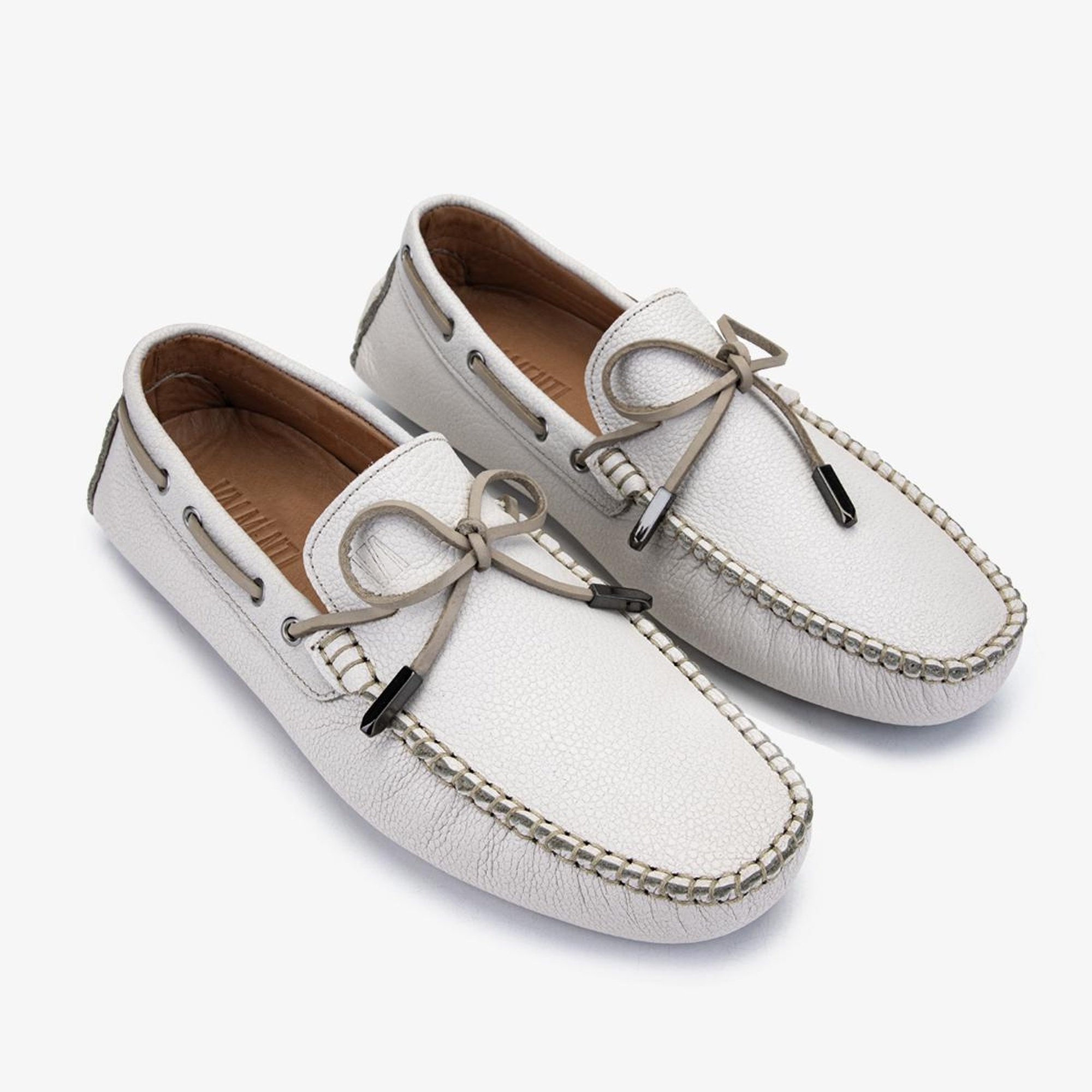 Valmenti Veronique Erkek Beyaz Floter Hakiki Deri Loafer Ayakkabı