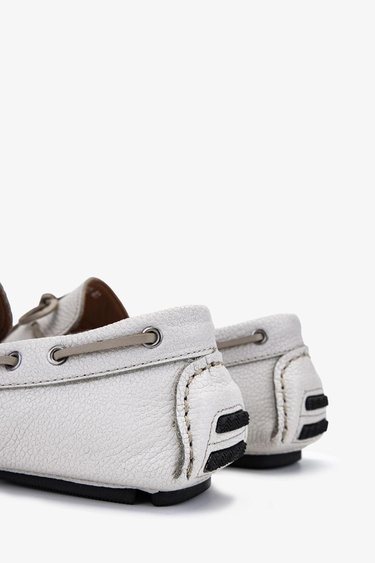  Valmenti Veronique Erkek Beyaz Floter Hakiki Deri Loafer Ayakkabı