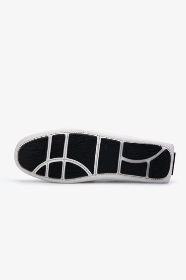  Valmenti Veronique Erkek Beyaz Floter Hakiki Deri Loafer Ayakkabı