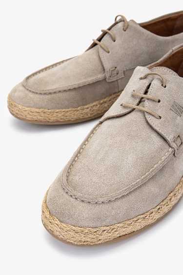  Valmenti Erkek Hakiki Deri Bej Süet Casual Ayakkabı