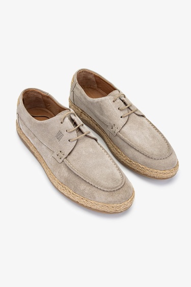  Valmenti Erkek Hakiki Deri Bej Süet Casual Ayakkabı