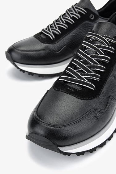  Valmenti Noa Erkek Siyah Hakiki Deri Sneakers & Spor Ayakkabı