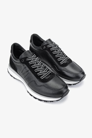  Valmenti Noa Erkek Siyah Hakiki Deri Sneakers & Spor Ayakkabı