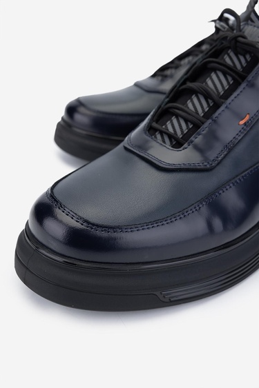  Valmenti Erkek Hakiki Deri Lacivert Casual Ayakkabı