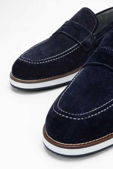  Valmenti Muradimo Erkek Lacivert Süet Hakiki Deri Loafer Ayakkabı