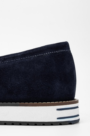  Valmenti Muradimo Erkek Lacivert Süet Hakiki Deri Loafer Ayakkabı
