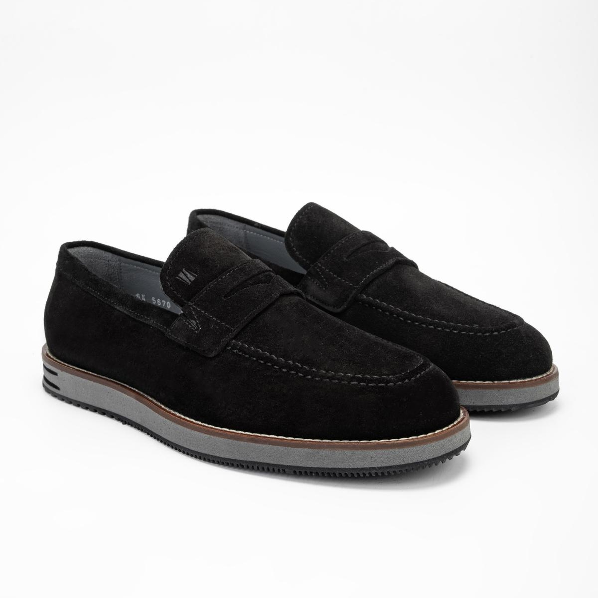 Valmenti Muradimo Erkek Siyah Süet Hakiki Deri Loafer Ayakkabı