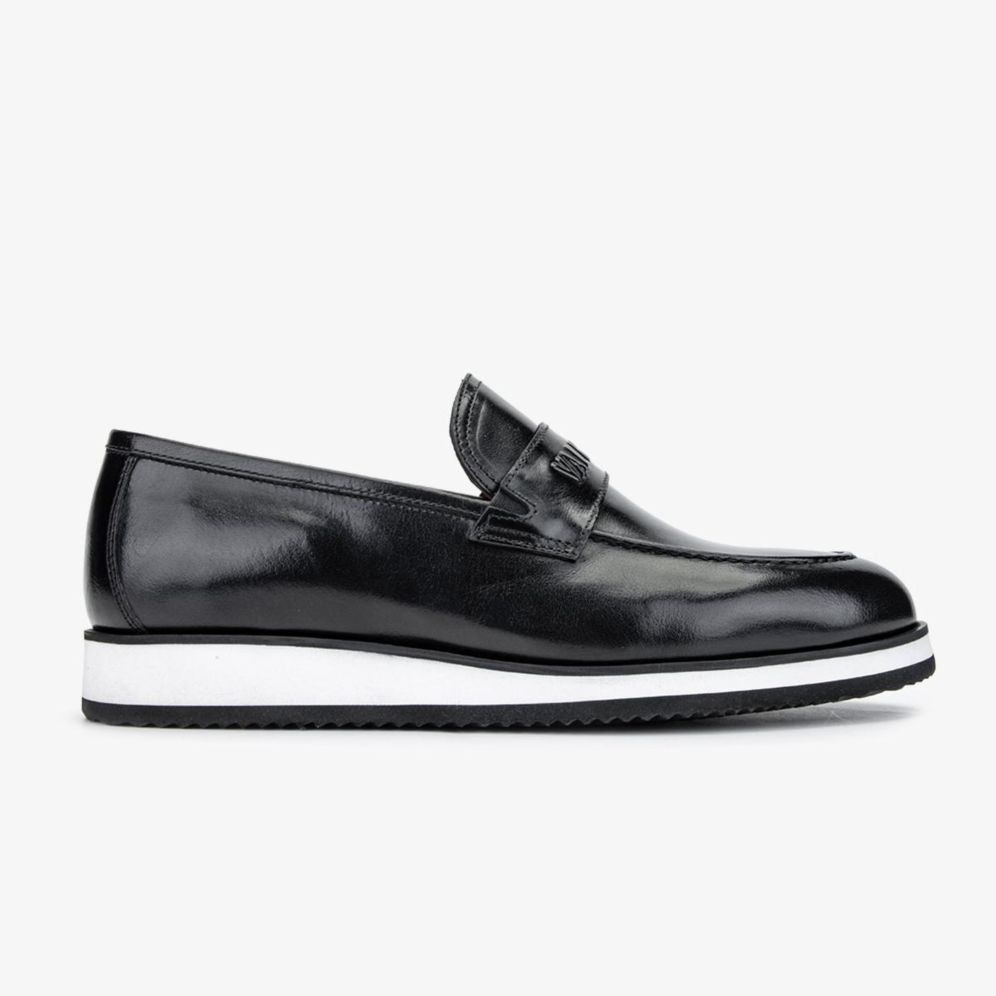 Valmenti Hasky Erkek Siyah Bufalo Hakiki Deri Loafer Ayakkabı