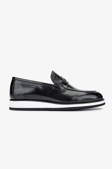  Valmenti Hasky Erkek Siyah Bufalo Hakiki Deri Loafer Ayakkabı