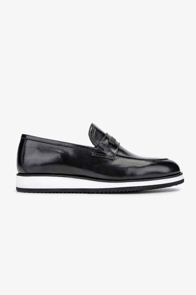  Valmenti Hasky Erkek Siyah Bufalo Hakiki Deri Loafer Ayakkabı