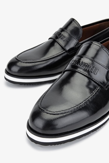  Valmenti Hasky Erkek Siyah Bufalo Hakiki Deri Loafer Ayakkabı