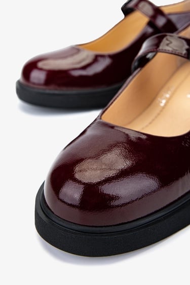  Valmenti Kadın Hakiki Deri Bordo Rugan Casual Ayakkabı