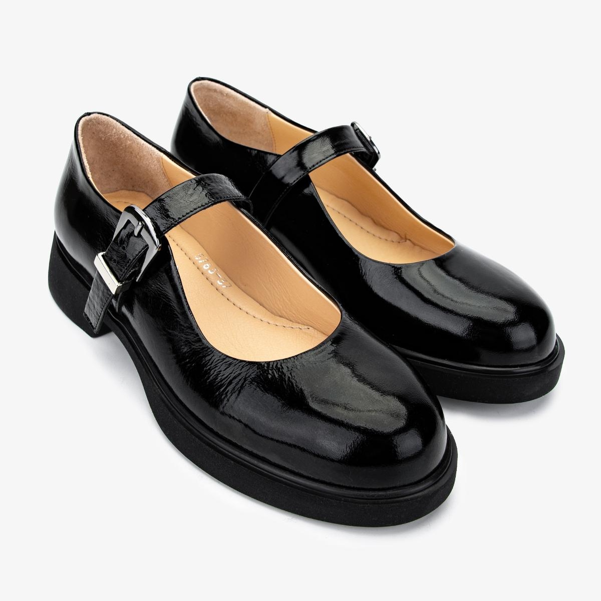 Valmenti Kadın Hakiki Deri Siyah Rugan Casual Ayakkabı