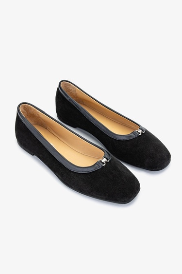  Valmenti Zayn Kadın Siyah Süet Hakiki Deri Babet