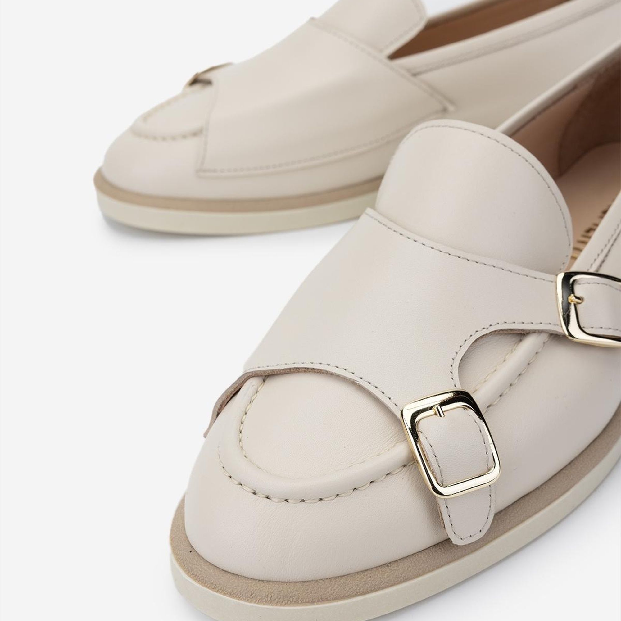 Valmenti Kadın Hakiki Deri Bej Casual Ayakkabı