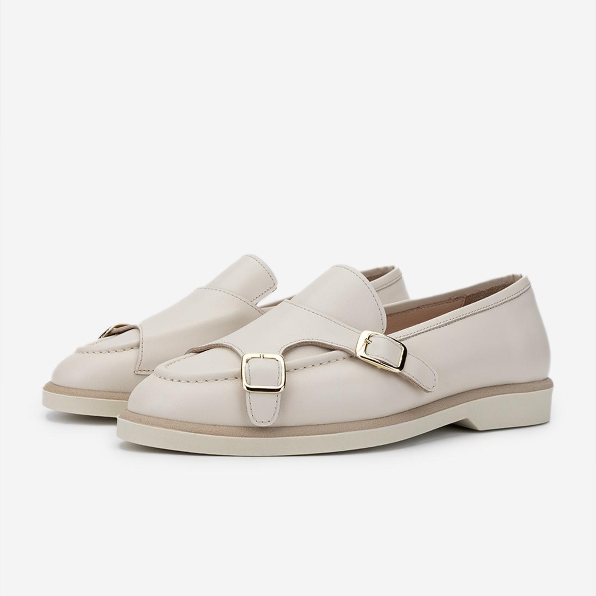 Valmenti Kadın Hakiki Deri Bej Casual Ayakkabı