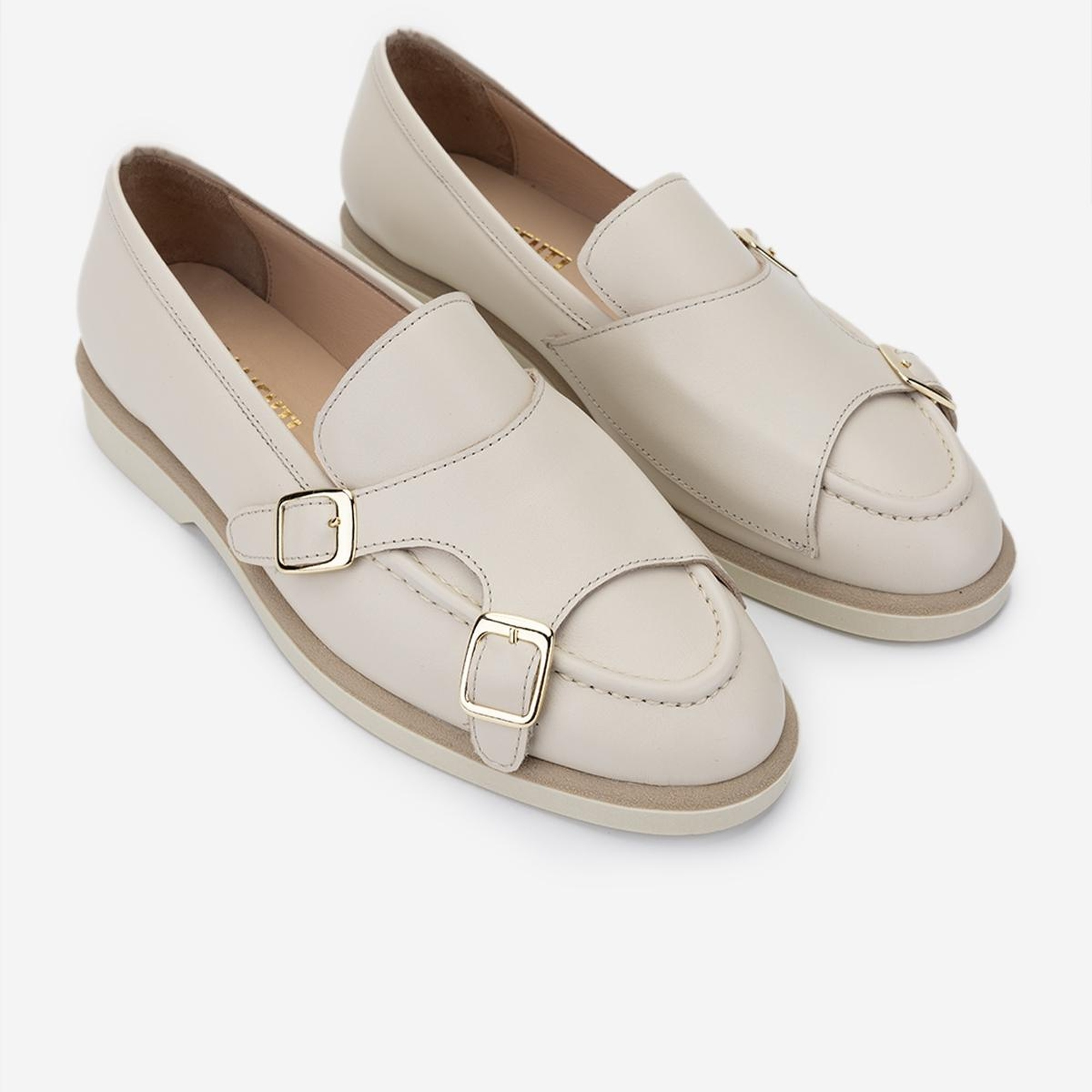 Valmenti Kadın Hakiki Deri Bej Casual Ayakkabı