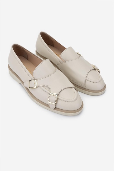  Valmenti Kadın Hakiki Deri Bej Casual Ayakkabı