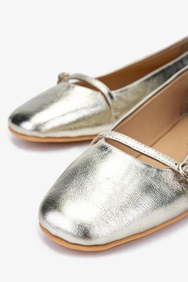  Valmenti Shine Kadın Dore Hakiki Deri Babet