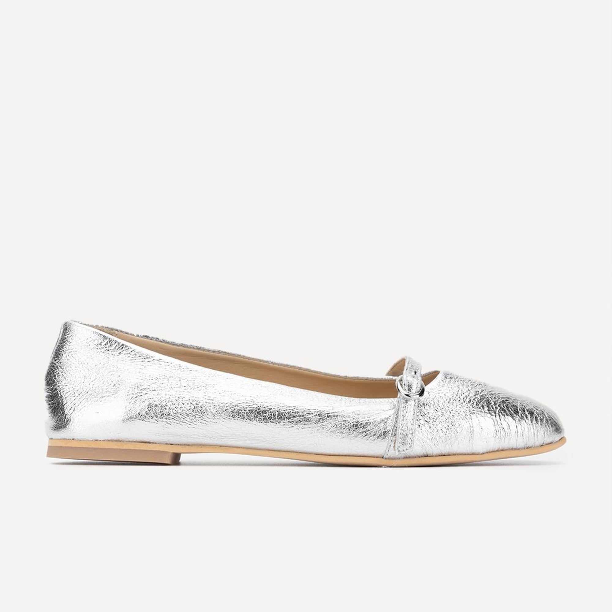 Valmenti Shine Kadın Lame Hakiki Deri Babet