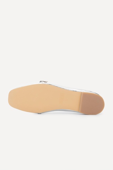  Valmenti Shine Kadın Lame Hakiki Deri Babet