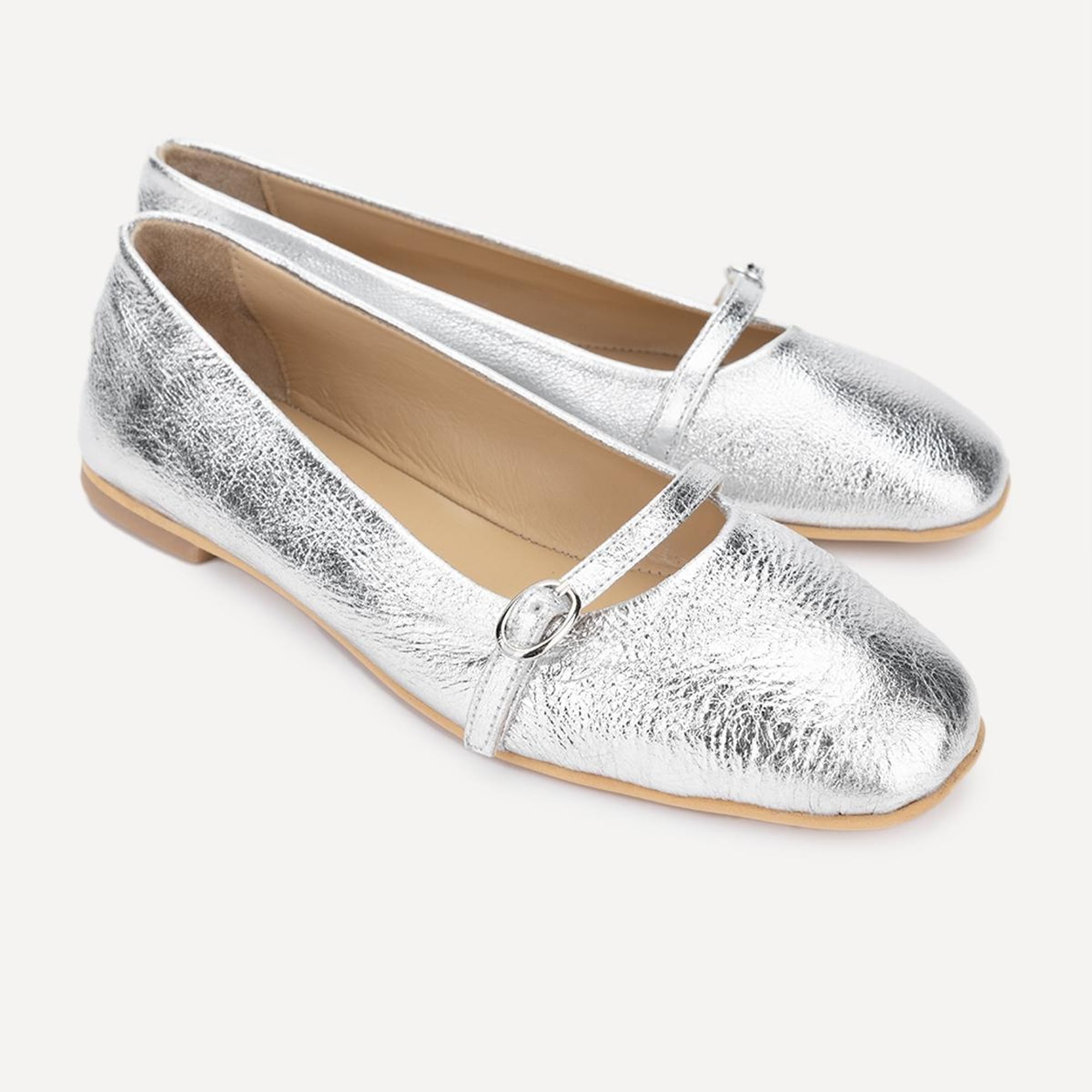 Valmenti Shine Kadın Lame Hakiki Deri Babet