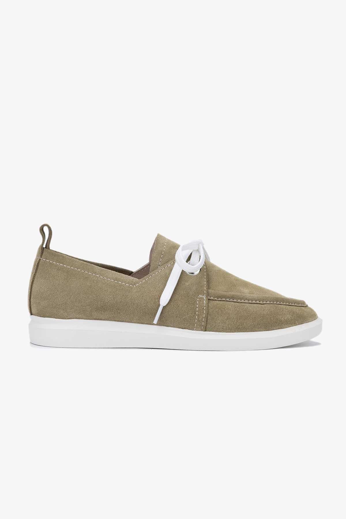  Valmenti Gireldo Kadın Haki Süet Hakiki Deri Casual Ayakkabı