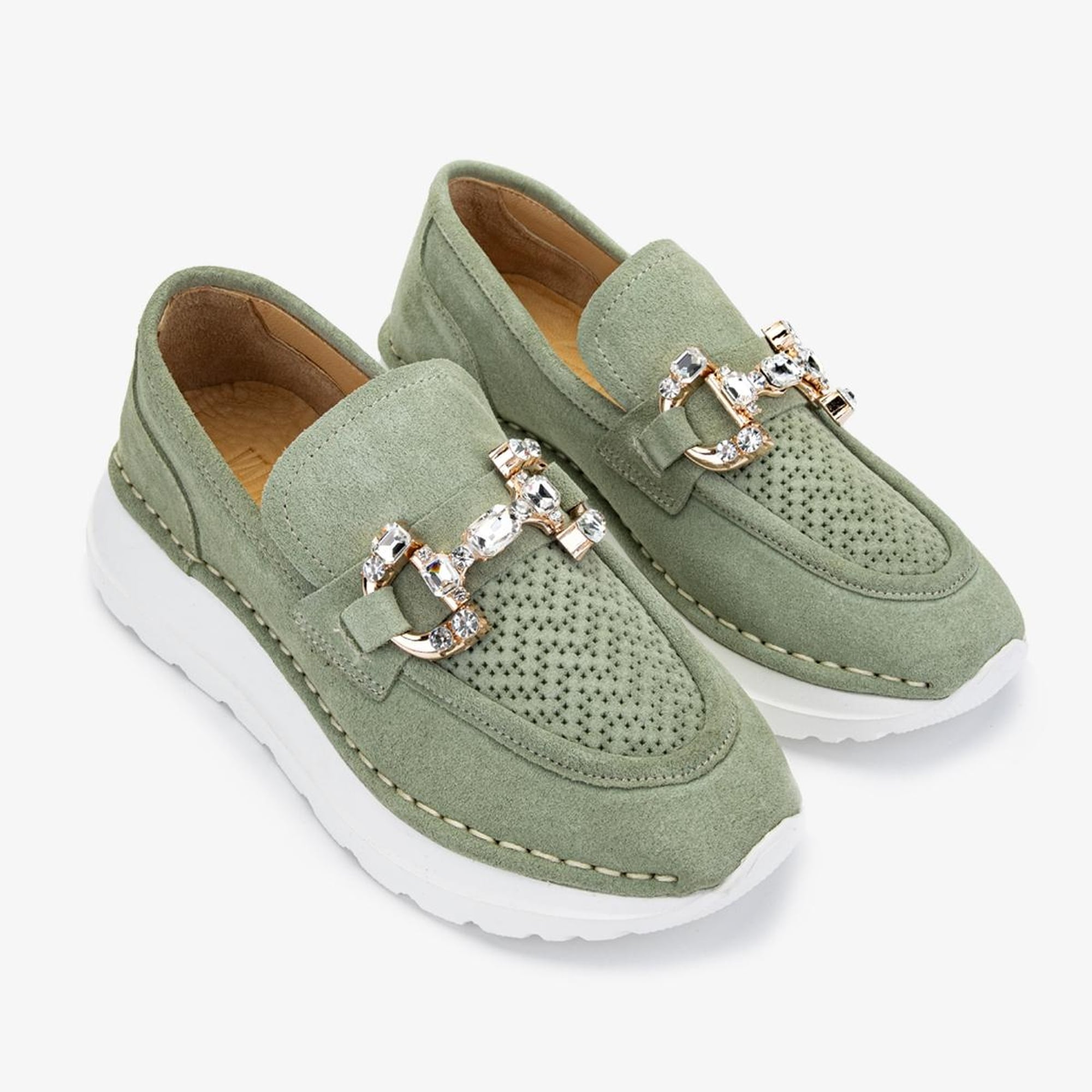 Valmenti Misty Kadın Yeşil Süet Hakiki Deri Casual Ayakkabı