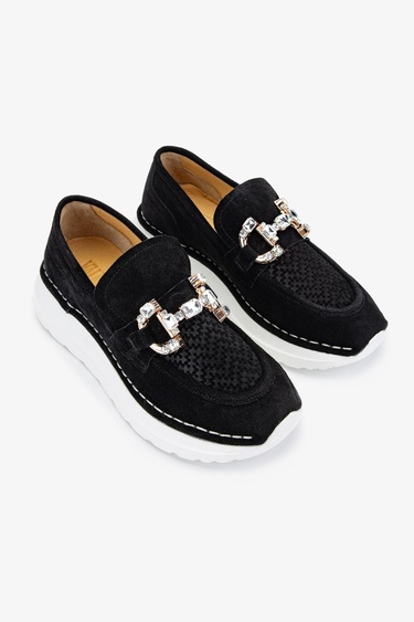  Valmenti Misty Kadın Siyah Süet Hakiki Deri Casual Ayakkabı