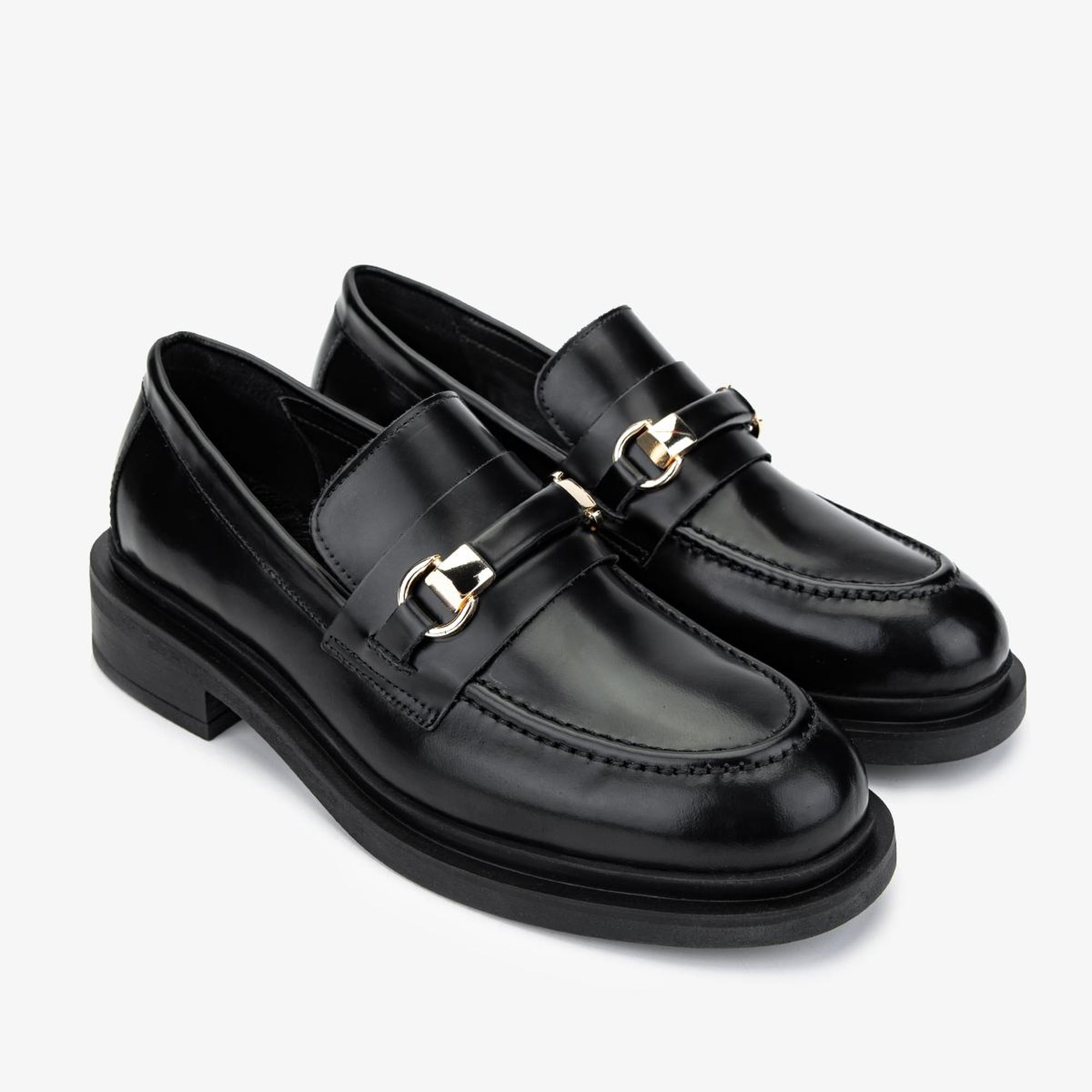 Valmenti Kadın Siyah Açma Loafer Ayakkabı