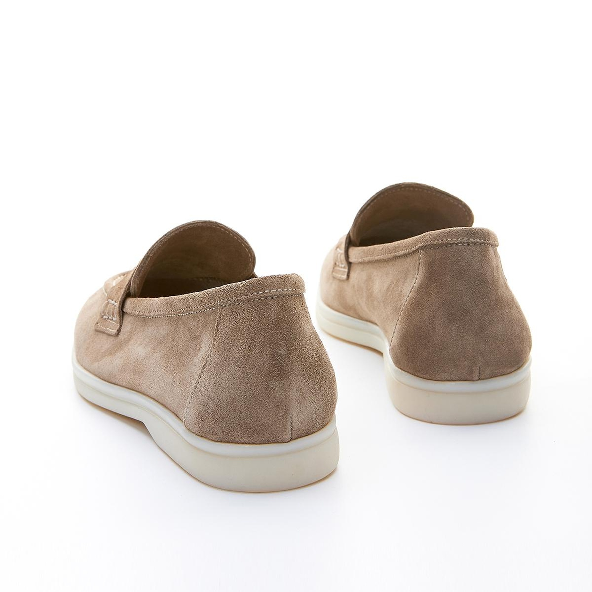 Valmenti Bruna Kadın Bej Süet Hakiki Deri Loafer Ayakkabı