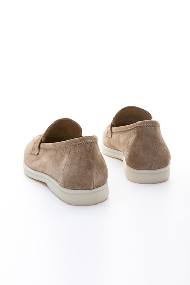  Valmenti Bruna Kadın Bej Süet Hakiki Deri Loafer Ayakkabı