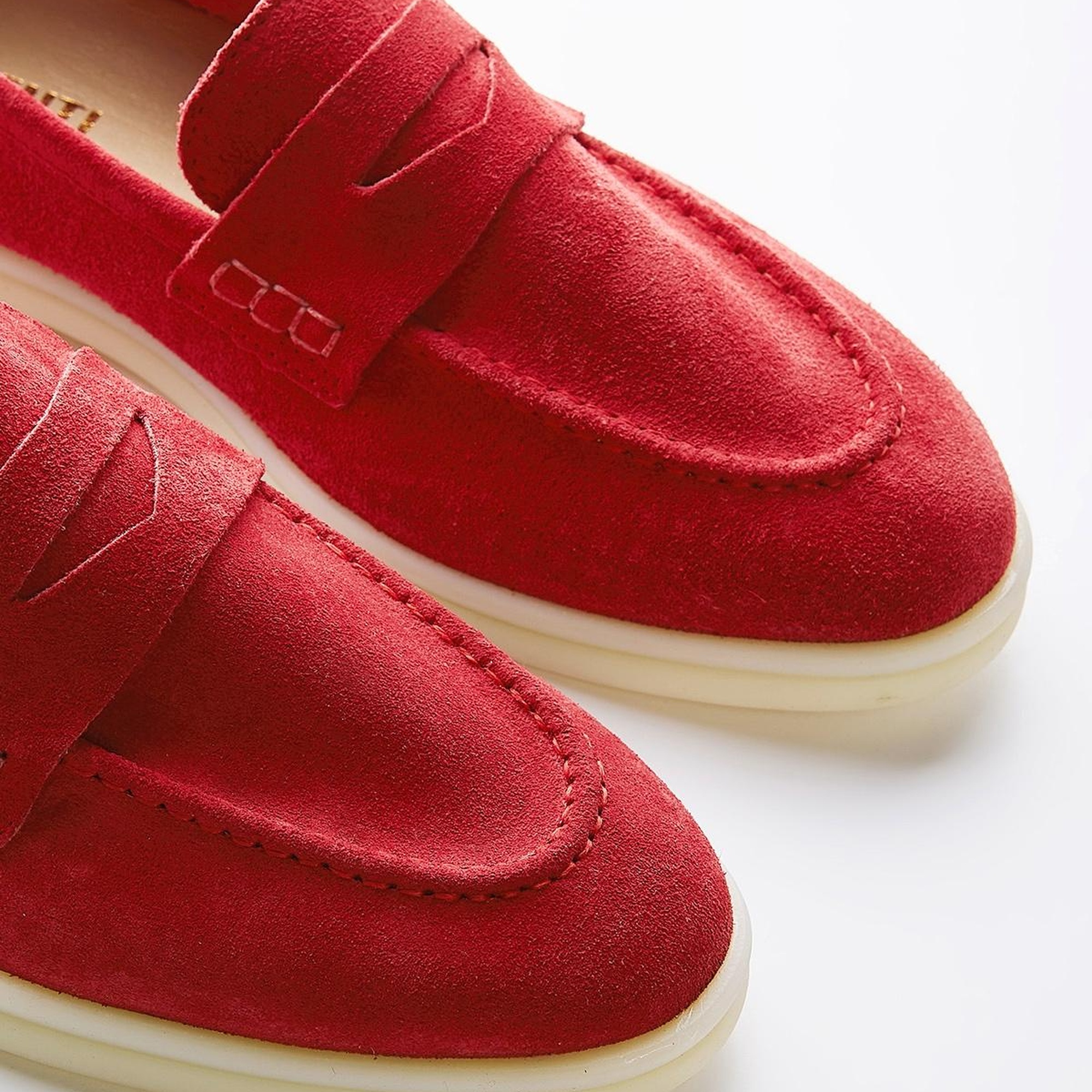 Valmenti Bruna Kadın Kırmızı Süet Hakiki Deri Loafer Ayakkabı