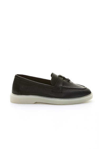  Valmenti Aline Kadın Siyah Floter Hakiki Deri Loafer Ayakkabı