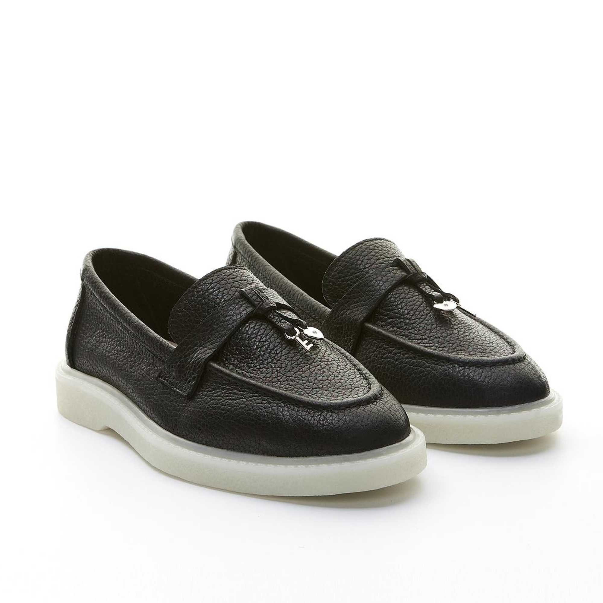 Valmenti Aline Kadın Siyah Floter Hakiki Deri Loafer Ayakkabı