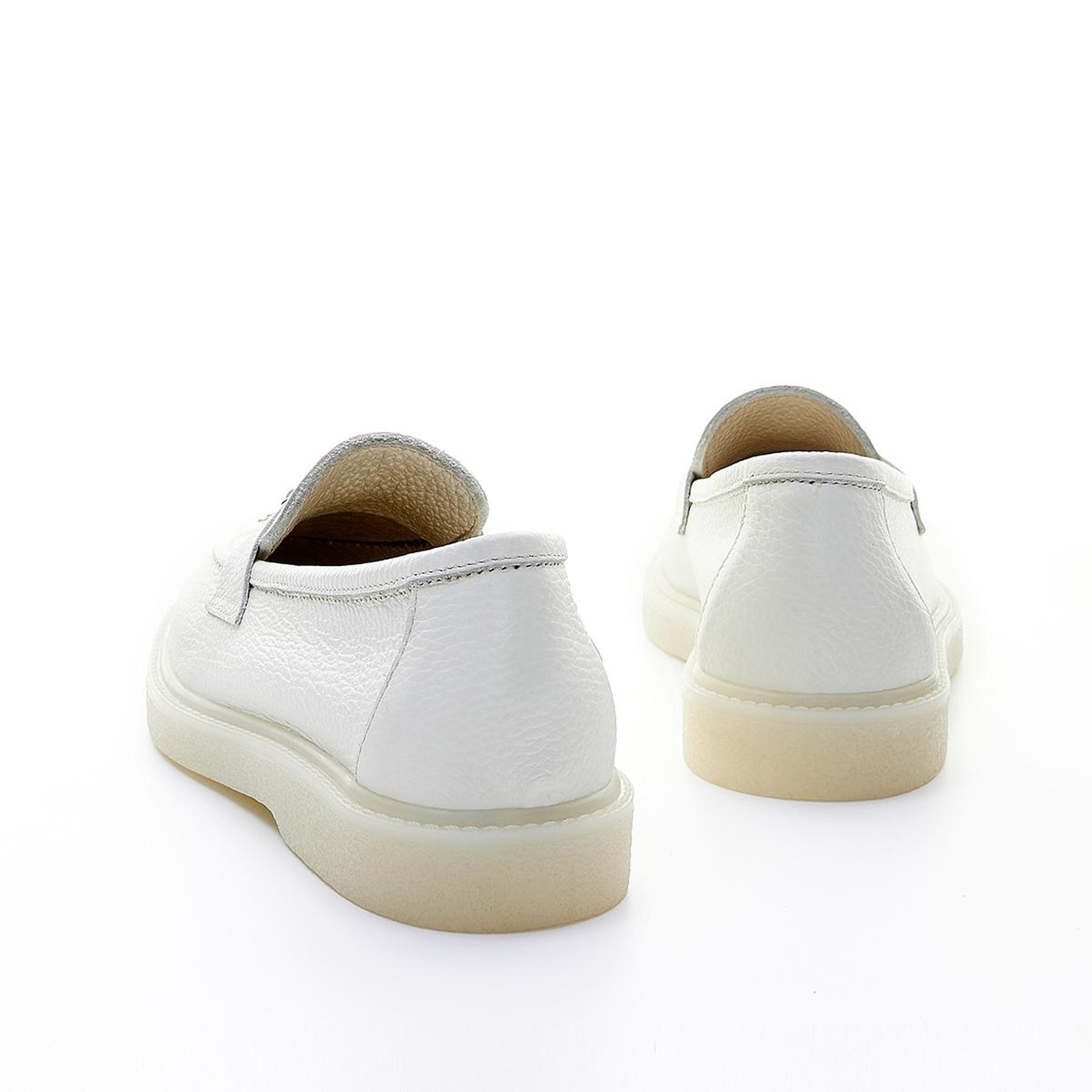 Valmenti Aline Kadın Beyaz Floter Hakiki Deri Loafer Ayakkabı