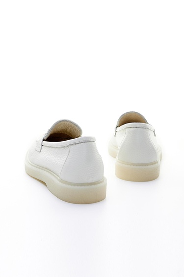  Valmenti Aline Kadın Beyaz Floter Hakiki Deri Loafer Ayakkabı